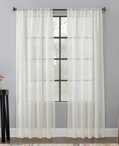 Celeste 52" x 63" Textured Linen Blend Sheer Curtain Panel