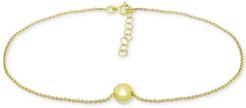 Polished Bead Ankle Bracelet in 18k Gold-Plated Sterling Silver & Sterling Silver, Created for Macy's