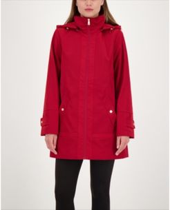 Zip-Front A-Line Hooded Raincoat