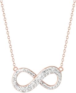 Crystal Infinity 18" Pendant Necklace in 14k Rose Gold-Plated Sterling Silver, Created for Macy's