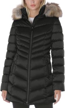 Inc Faux-Fur Trim Hooded Puffer Coat, Created for Macy's