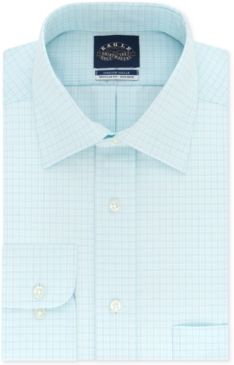 Classic/Regular-Fit Non-Iron Check Stretch Collar Dress Shirt