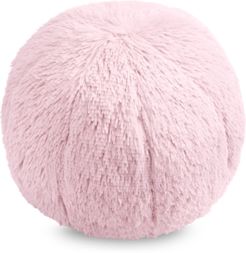 Whim by Martha Stewart Collection Faux-Fur Pom Pom 10" Round Decorative Pillow, Created for Macy's Bedding