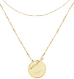 14K Gold Plated Grace Initial Layering Necklace Set