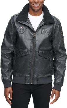 Top Gun Faux Leather Aviator Bomber Jacket, Created for Macy's
