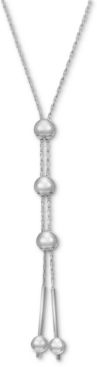 Silver-Tone Bead & Chain 40" Lariat Necklace, Created for Macy's