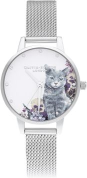 Ilustrated Animals Stainless Steel Mesh Bracelet Watch 30mm