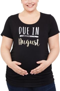 Plus Due In Maternity Graphic Tee, Plus Size Short Sleeve