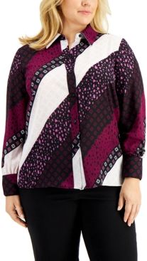 Plus Size Collared Blouse, Created for Macy's