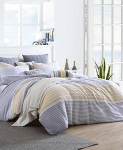 Delightful Cordelia Prewashed Yarn-Dyed Cotton Gauze Stripe 2 Piece Duvet Cover Set, Twin Xl Bedding