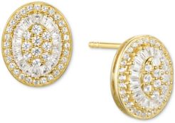 Diamond Baguette Oval Stud Earrings (1/2 ct. t.w.) in 14k Gold, 14k White Gold or 14k Rose Gold