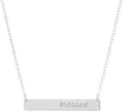 "Blessed" Bar Pendant Necklace, 16" + 2" extender, Created for Macy's