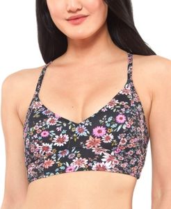 Posy Fields Cropped Tie-Back Bikini Top Women's Swimsuit