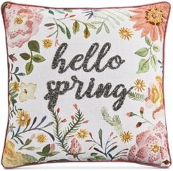 20" x 20" Hello Spring Beaded Decorative Pillow