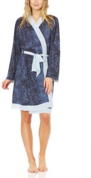 Hacci Cozy Robe with Contrast Chiffon Detail