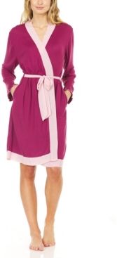 Hacci Cozy Robe with Contrast Chiffon Detail