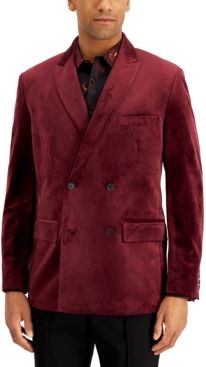 Inc Men's Rick Double Breasted Velvet Blazer, Created for Macy's