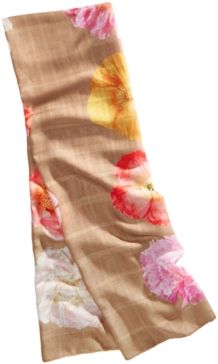 Stamped Floral Oblong Scarf