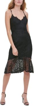 Flounce-Hem Lace Dress