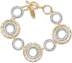 Two-Tone Hammered Link Bracelet, Created for Macy's