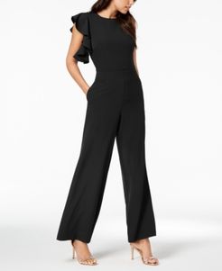 Asymmetrical Flutter-Sleeve Jumpsuit