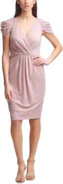 Surplice Glitter Sheath Dress