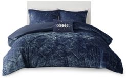 Felicia King/California King Velvet Duvet Cover, Set of 4 Bedding