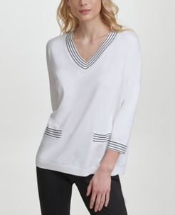 V-Neck Sweater with Pockets