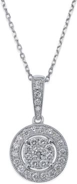 Diamond Circle Pendant Necklace in 14k White Gold (1/2 ct. t.w.)