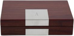 Lacquered "Natural Walnut" Wood Valet Box