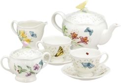 Butterfly Meadow 7-Piece Tea Set, Service for Two