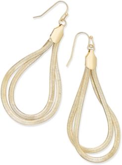 Gold-Tone Herringbone Loop Teardrop Earrings, Created for Macy's