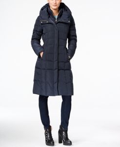 Box-Quilt Down Puffer Coat