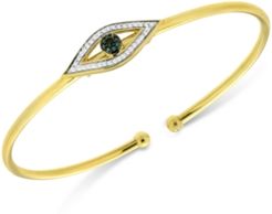 Diamond Evil Eye Flexie Bangle Bracelet (1/6 ct. t.w.) in 14k Gold-Plated Sterling Silver
