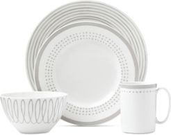 Charlotte Street East Grey Collection 4-Piece Place Setting