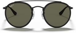 Polarized Sunglasses, RB3647N Round Double Bridge