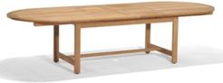 Bristol Teak 118" x 47" Outdoor Extension Dining Table, Created for Macy's