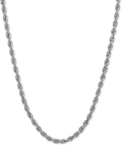 18" Rope Necklace (2-1/2mm) in 14k White Gold