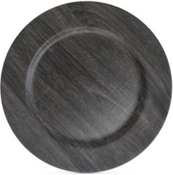 Melamine Poplar Dark Gray Charger Plates, Set of 4