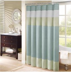 Amherst 72" x 72" Colorblocked Faux-Silk Shower Curtain Bedding
