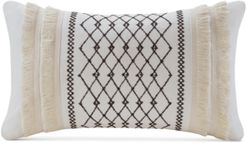 Bea 12" x 20" Embroidered Oblong Decorative Pillow
