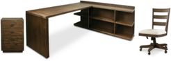 Ridgeway Home Office Furniture, 4-Pc. Set (Return Desk, Peninsula Usb Outlet Bookcase, Wood Back Chair, & Mobile Cabinet)