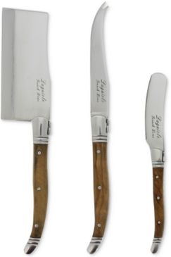 Laguiole Connoisseur 3-Pc. Olive Wood Cheese Tool Set