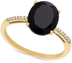 Onyx (10 x 8mm) & Diamond Accent Ring in 14k Gold