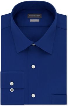 Fitted Stretch Wrinkle Free Sateen Solid Dress Shirt