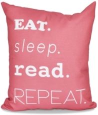 My Mantra 16 Inch Coral Decorative Word Print Throw Pillow