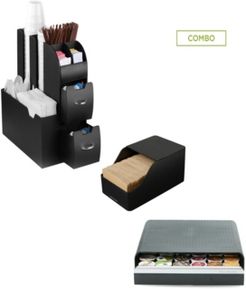 Coffee Condiment Organizer with Draw for 36 K-Cups, Black
