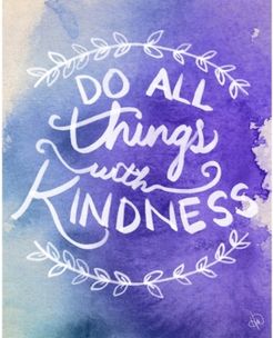 Do All Things With Kindness In Purple Watercolor 20" X 24" Acrylic Wall Art Print