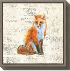 Into the Woods Iv no Border Fox by Emily Adams Canvas Framed Art