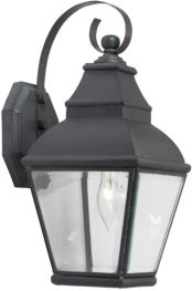 Artistic Ltg-Wall Lantern, Charcoal, Beveled Glass